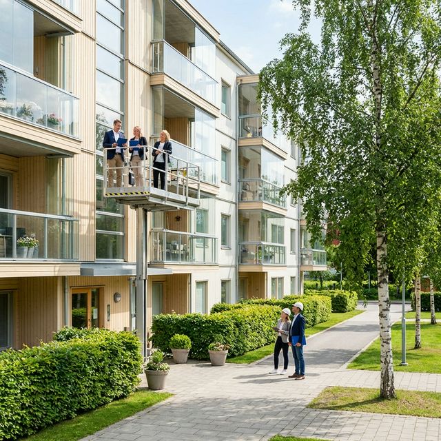 Ejendomsinspektører ved moderne boligblok